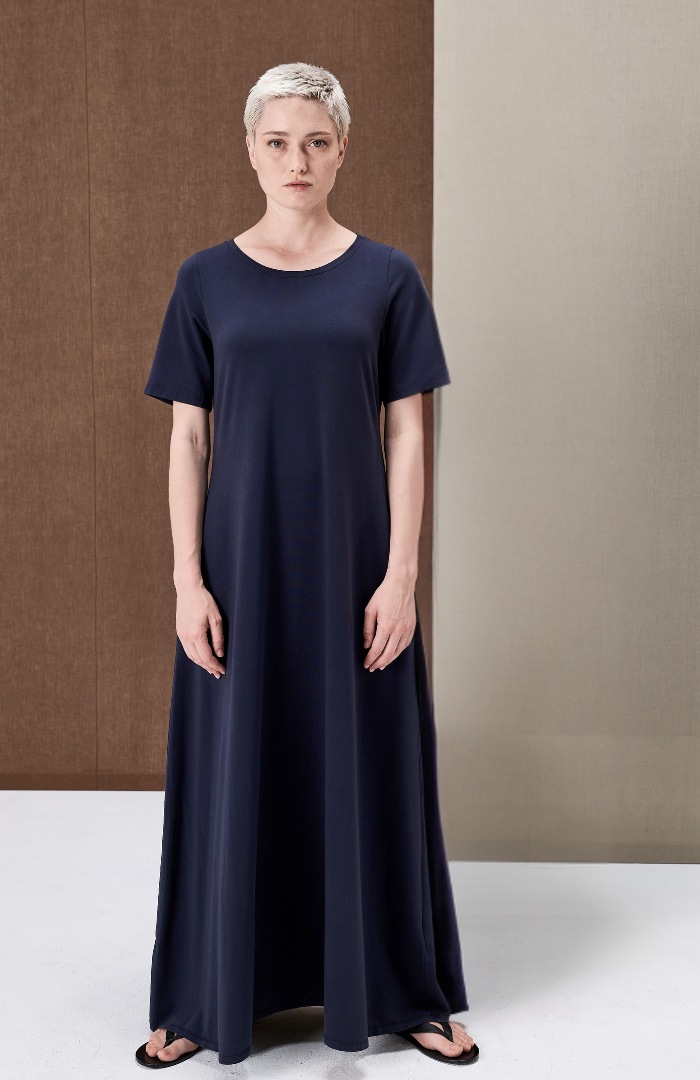 Modula Flared Navy Dress