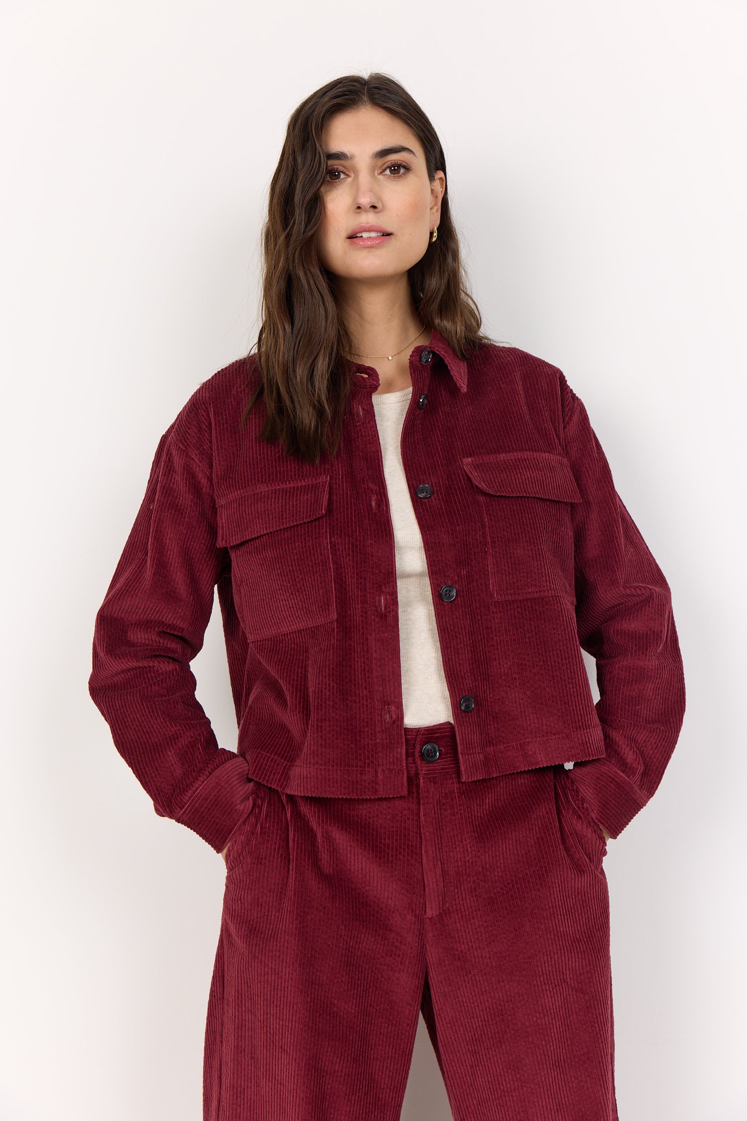 Soya Concept Bindi 18 Cord Jacket Wine