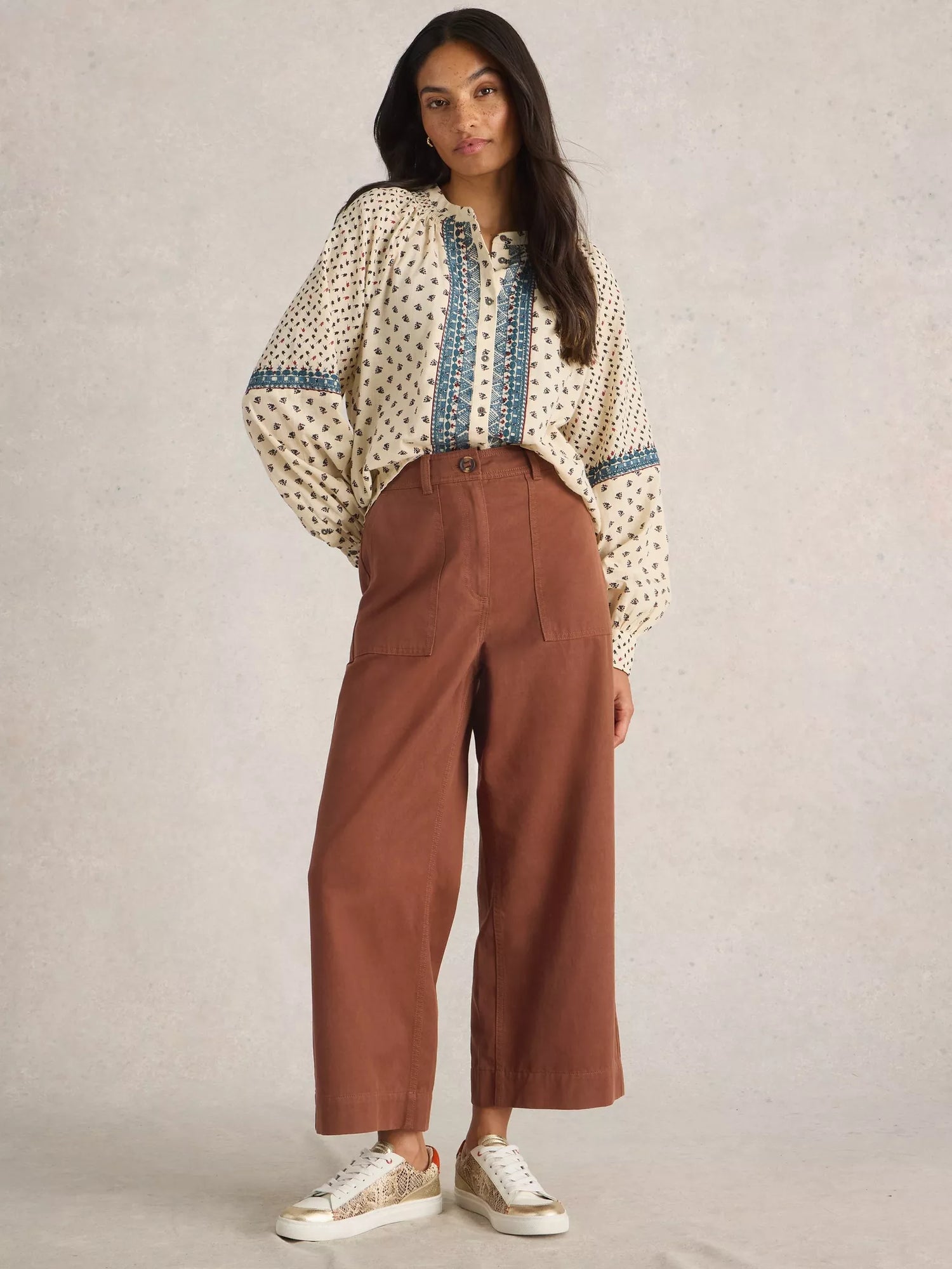 White Stuff Romy Wide Leg Cropped Trouser