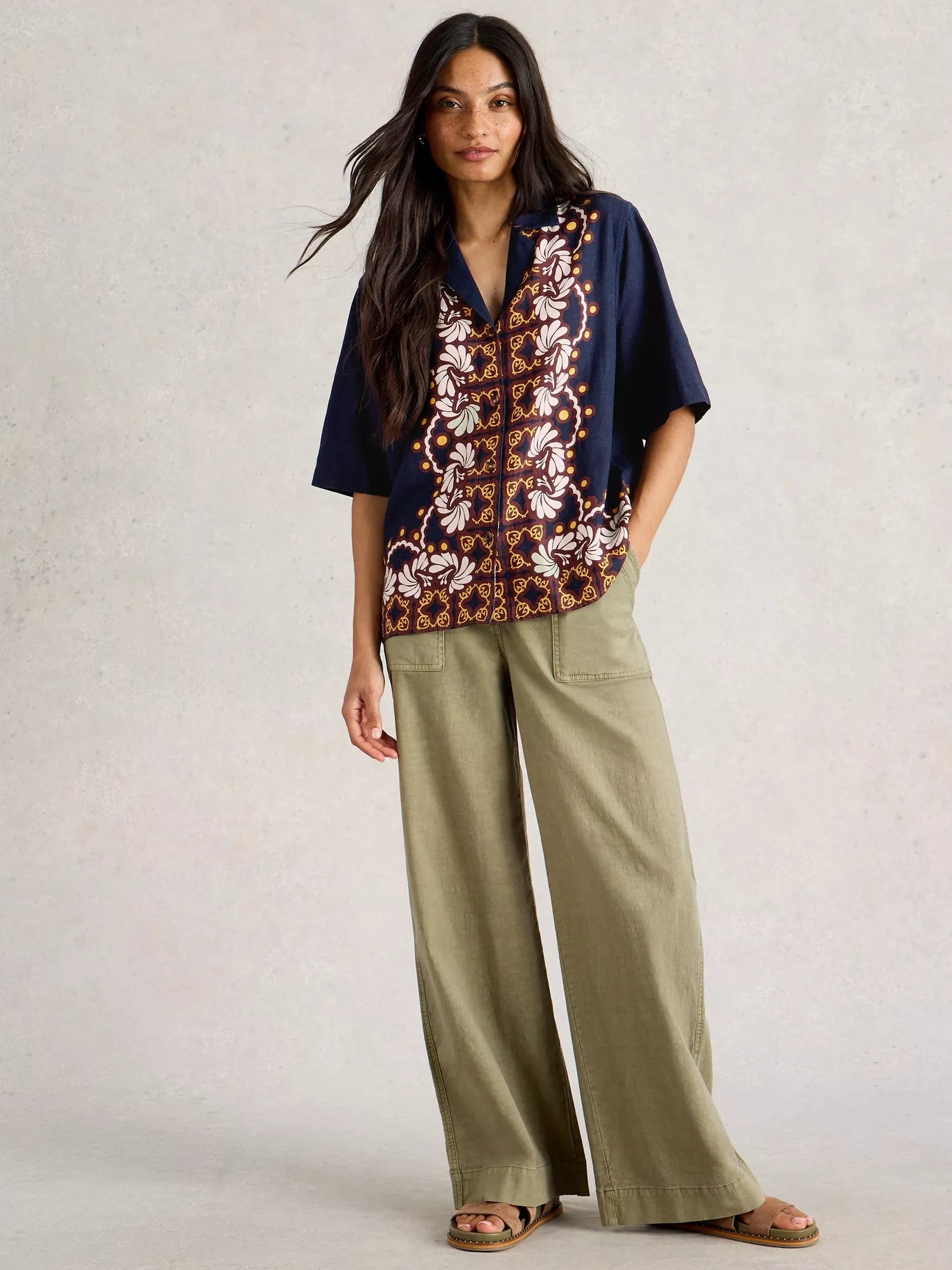 White Stuff Bella Linen Blend Resort Shirt