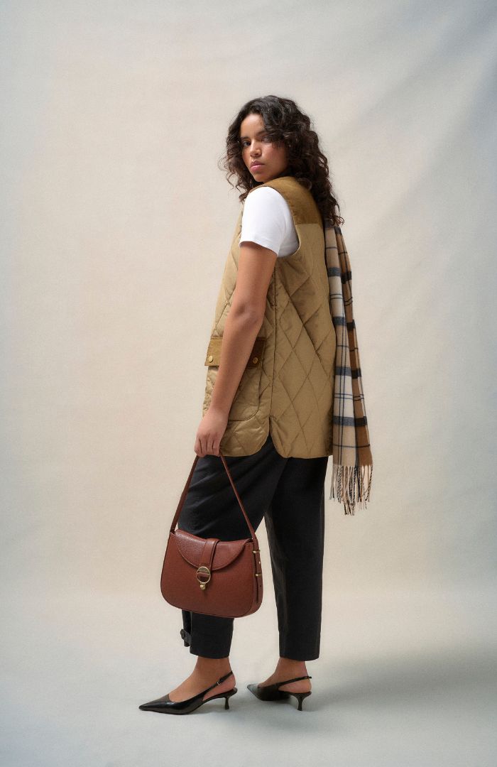 Barbour Elm Leather Crossbody Bag Brown