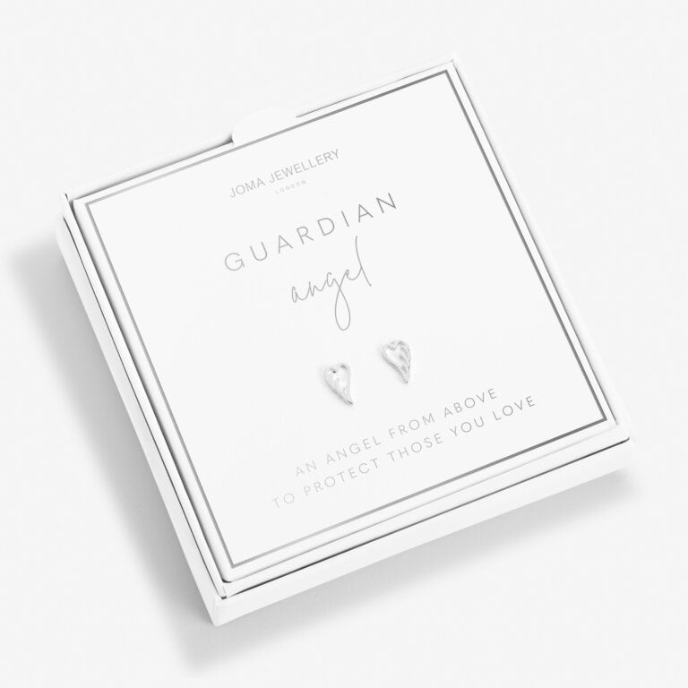 Guardian Angel' Beautifully Boxed A Little Earrings in Silver Plating