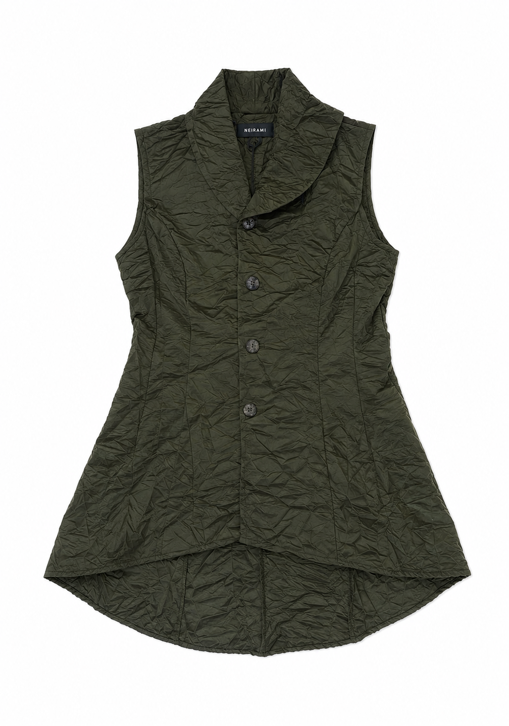 Neirami Long Flared Gilet Khaki