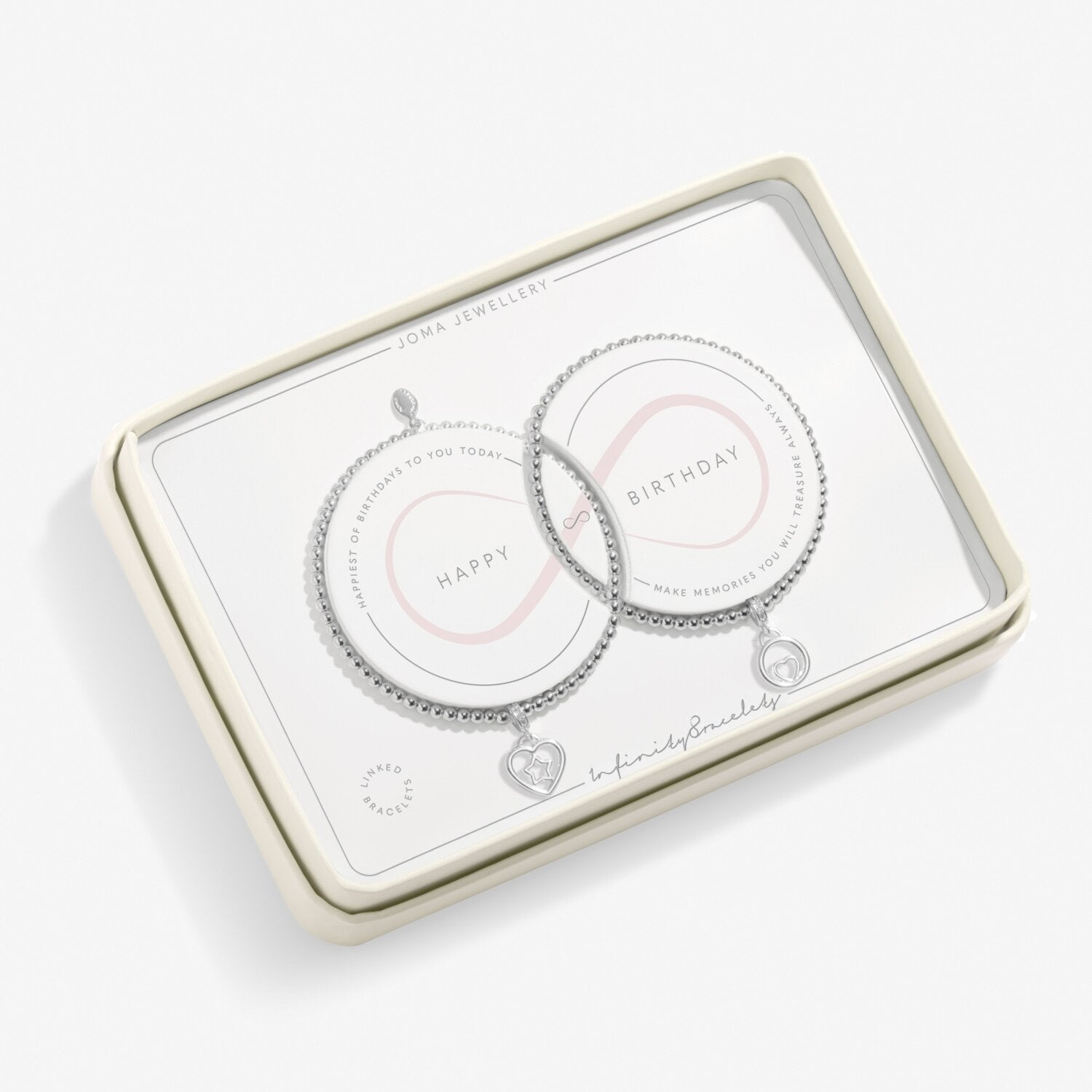 Joma Jewellery Infinity Bracelet ' Happy Birthday ' Linked