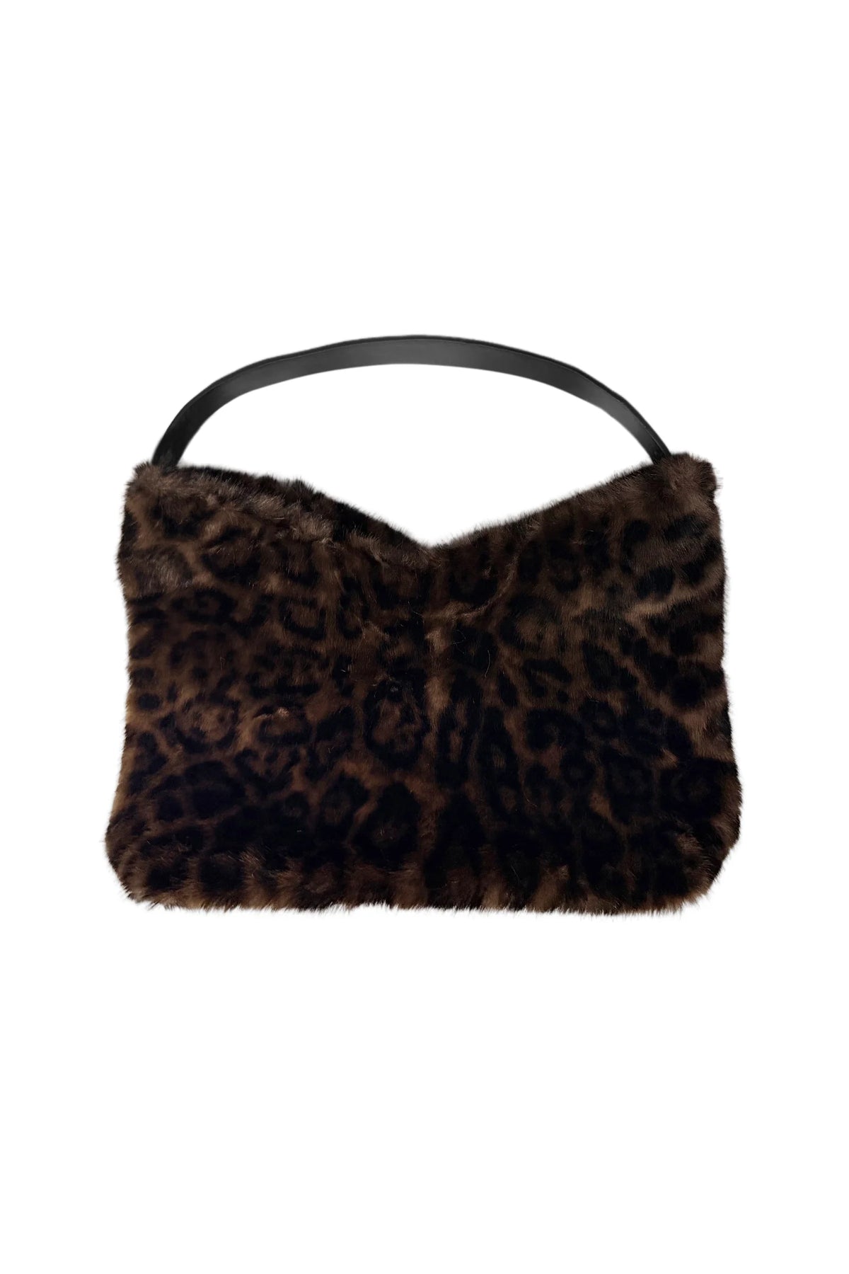 Faux Fur Deer & Leopard Print Top Handle Tote Bag