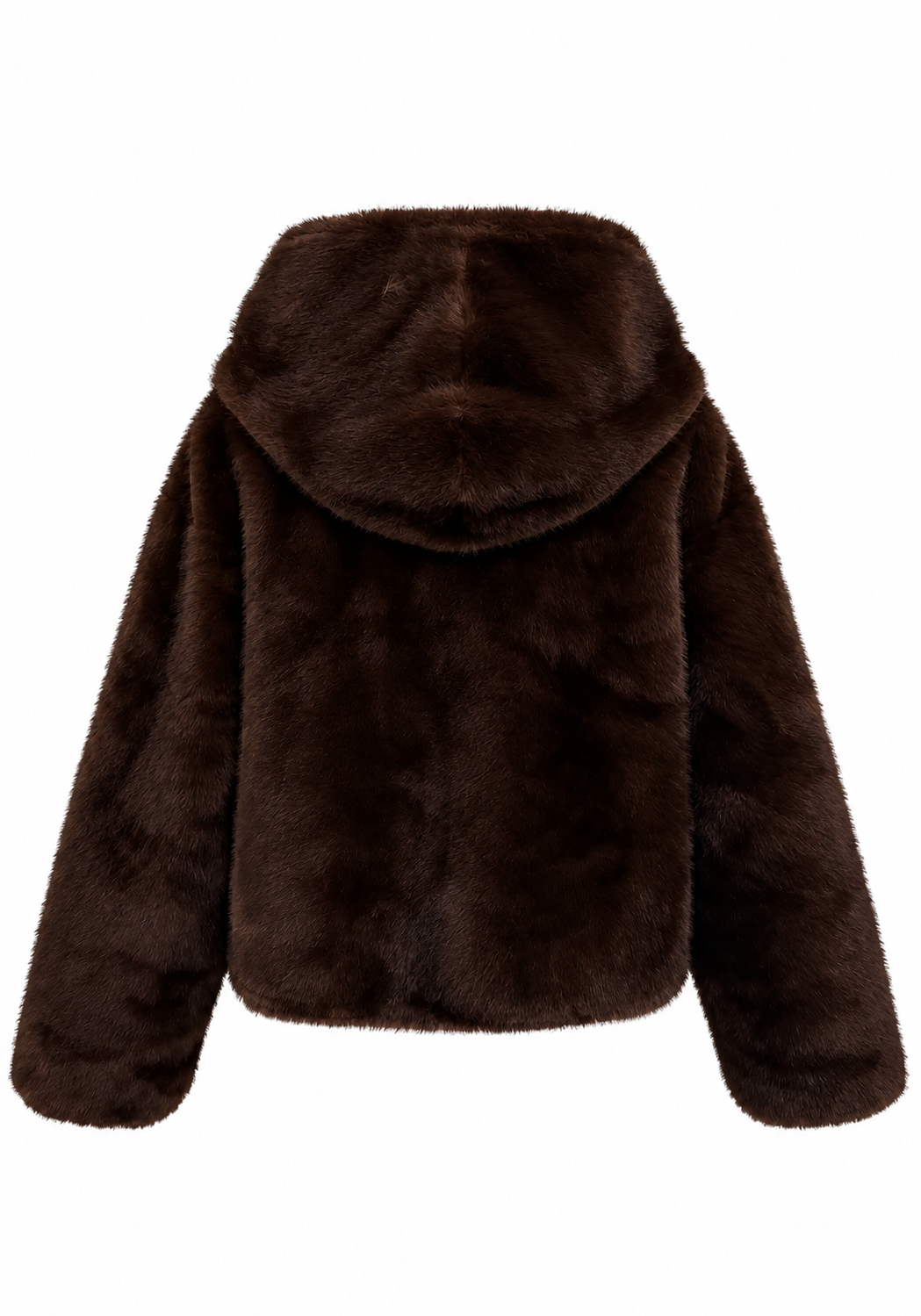 Reversible Faux Fur and Suede Hooded Jacket