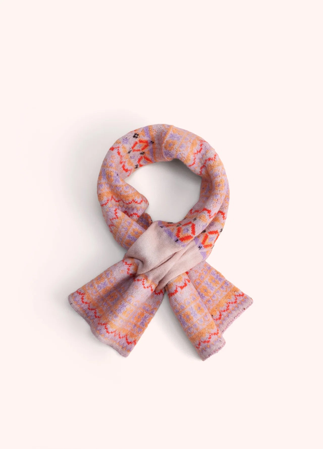 Powder AW26 Fair Isle Scarf in Cream Mix