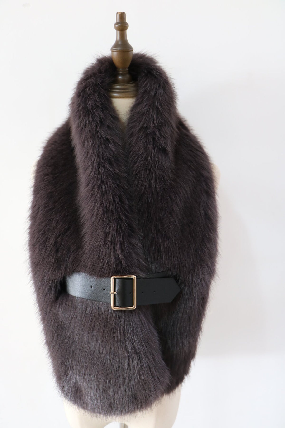 Elie Beaumont Faux Fur Scarf with Belt