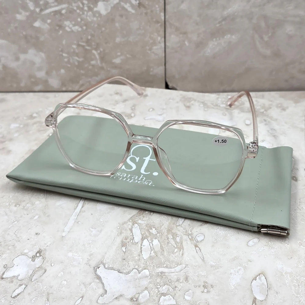 Tempest Designs Clear Round Slim Frame Reading Glasses