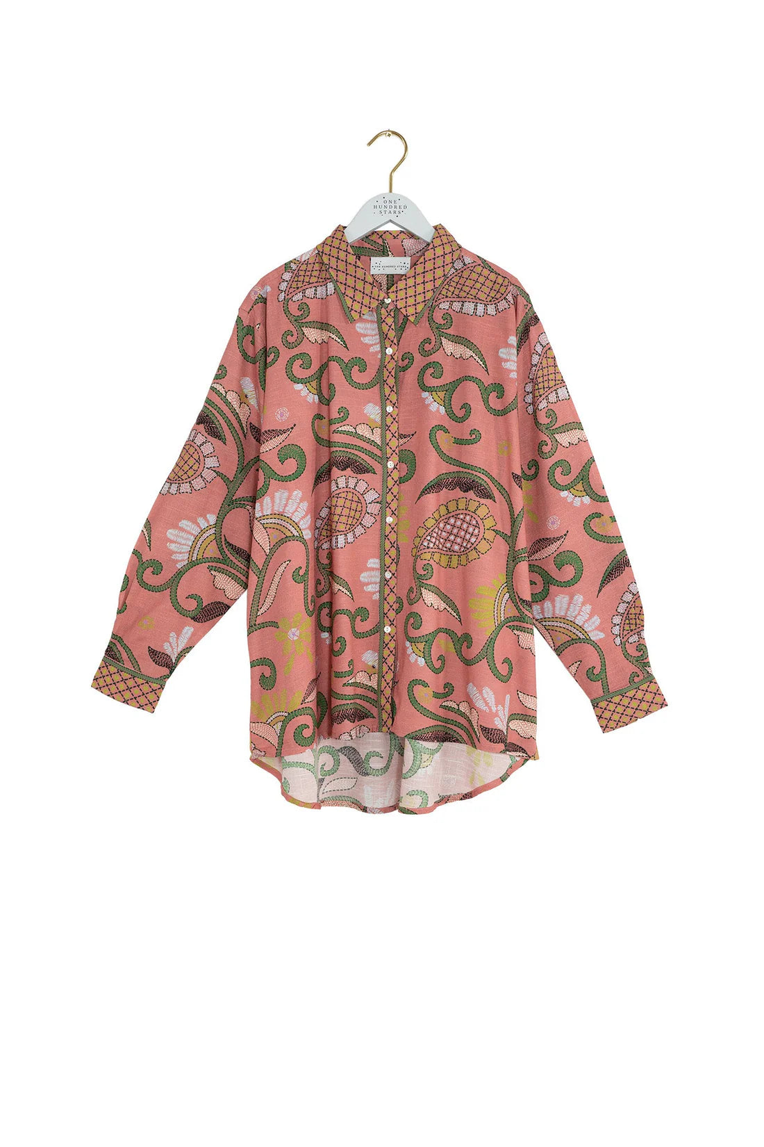 One Hundred Stars Giant Kantha Dusk Oversized Shirt