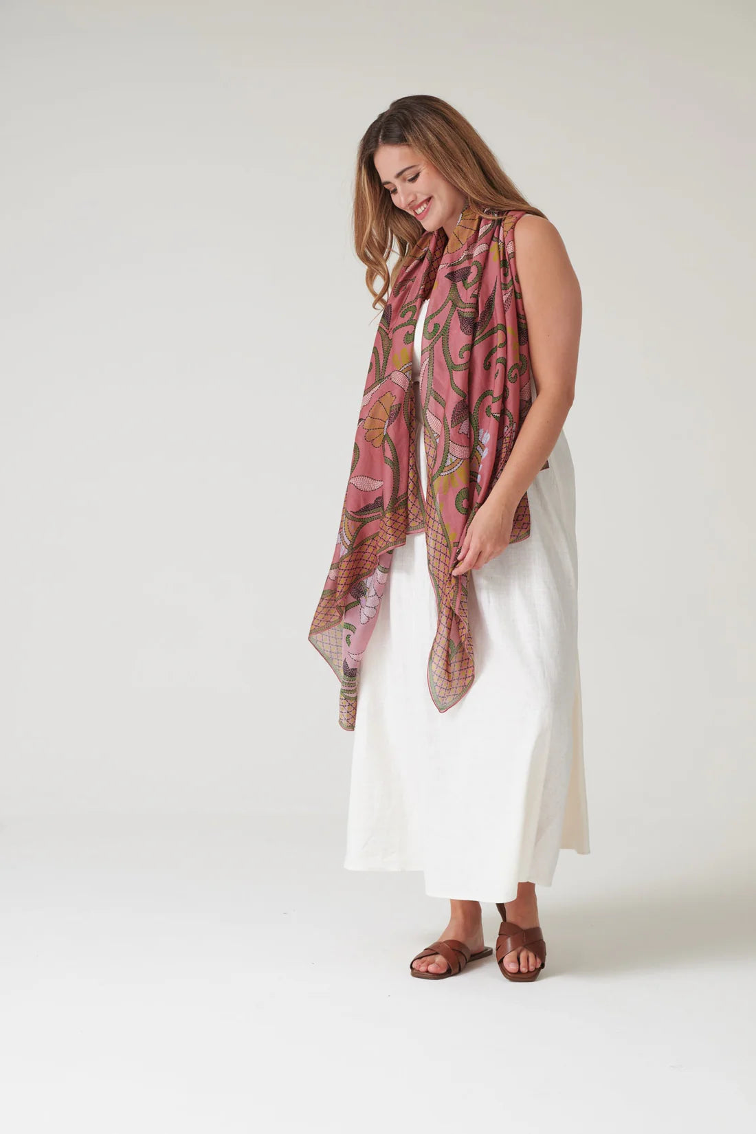 One Hundred Stars Giant Kantha Dusk Scarf