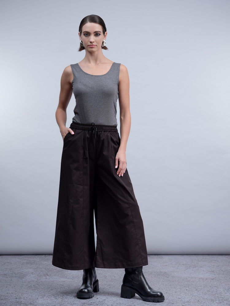 Haako Black Cropped Wide Leg Trouser H2008