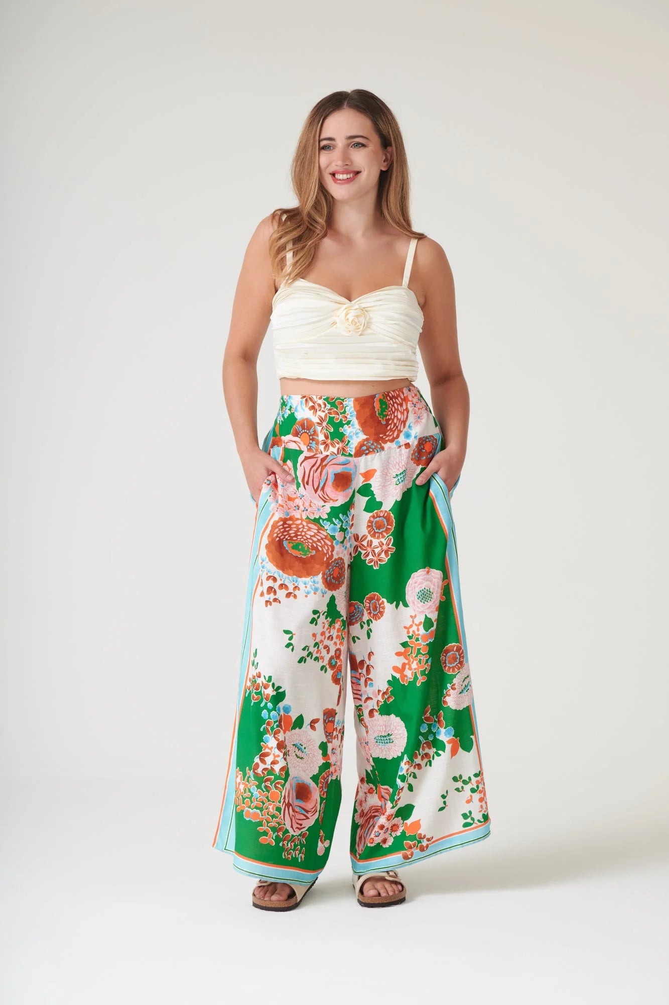 One Hundred Stars Kitsch Bouquet Palazzo Pants