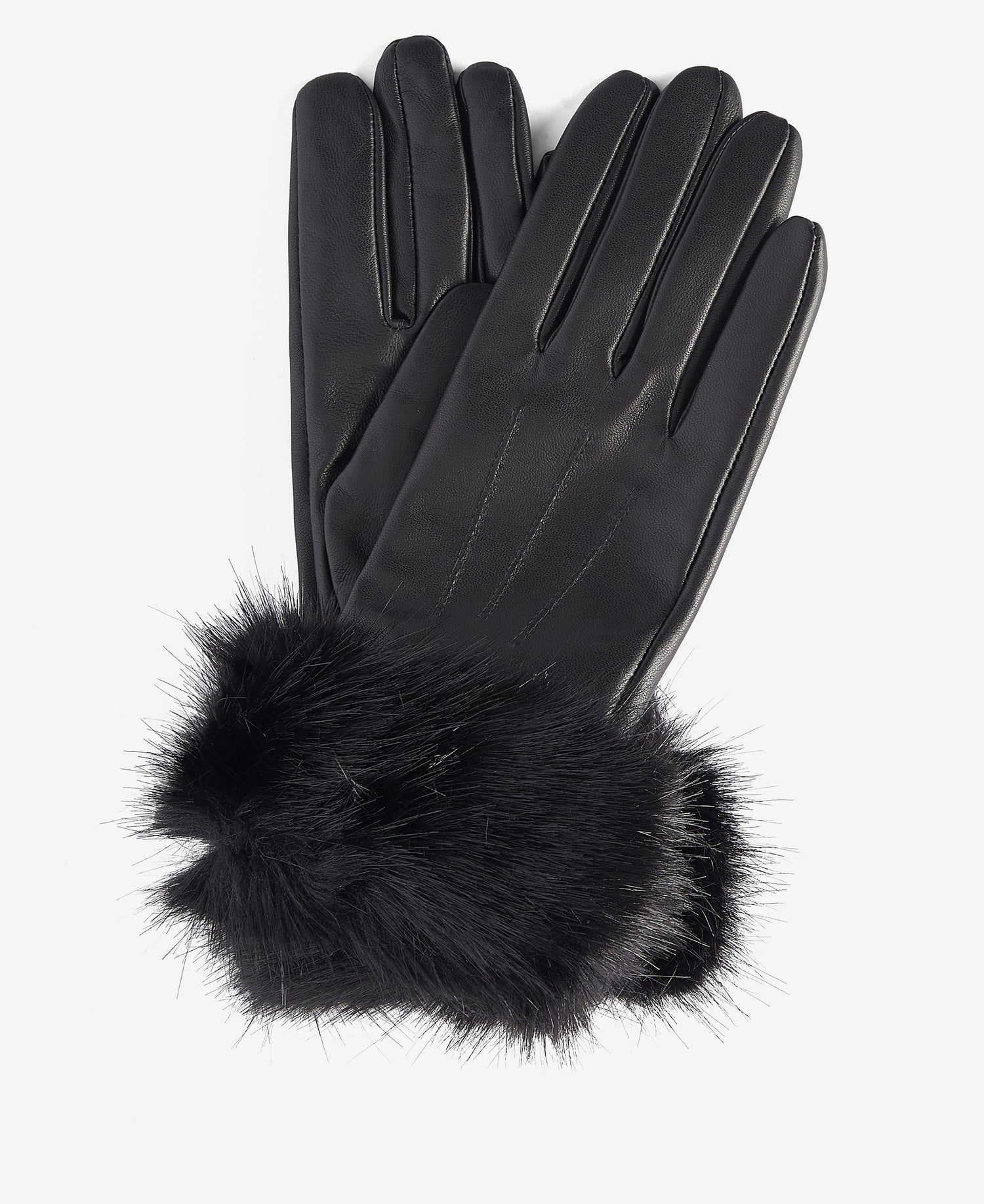 Barbour Fur Trimmed Leather Gloves