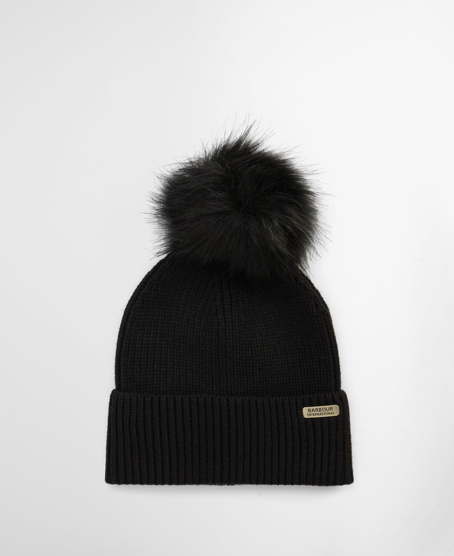 Barbour International Mallory Pom Beanie Hat Black