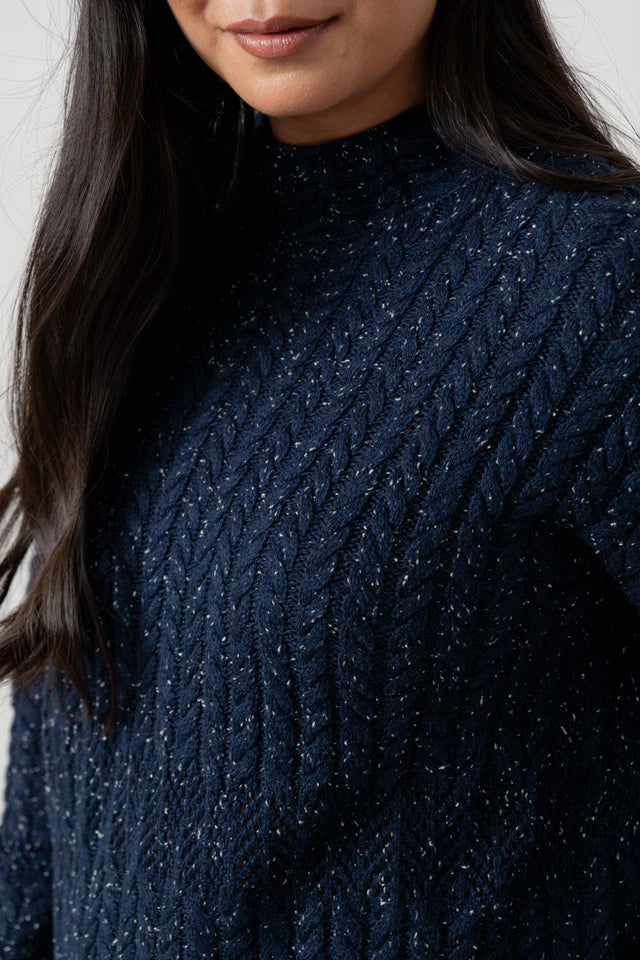 Lily And Me Elspeth Jumper Fleck Knit Navy