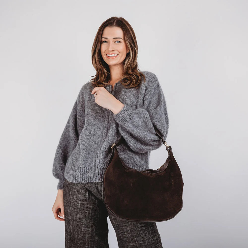 Elie Beaumont Shoulder Handbag - Crescent Suede
