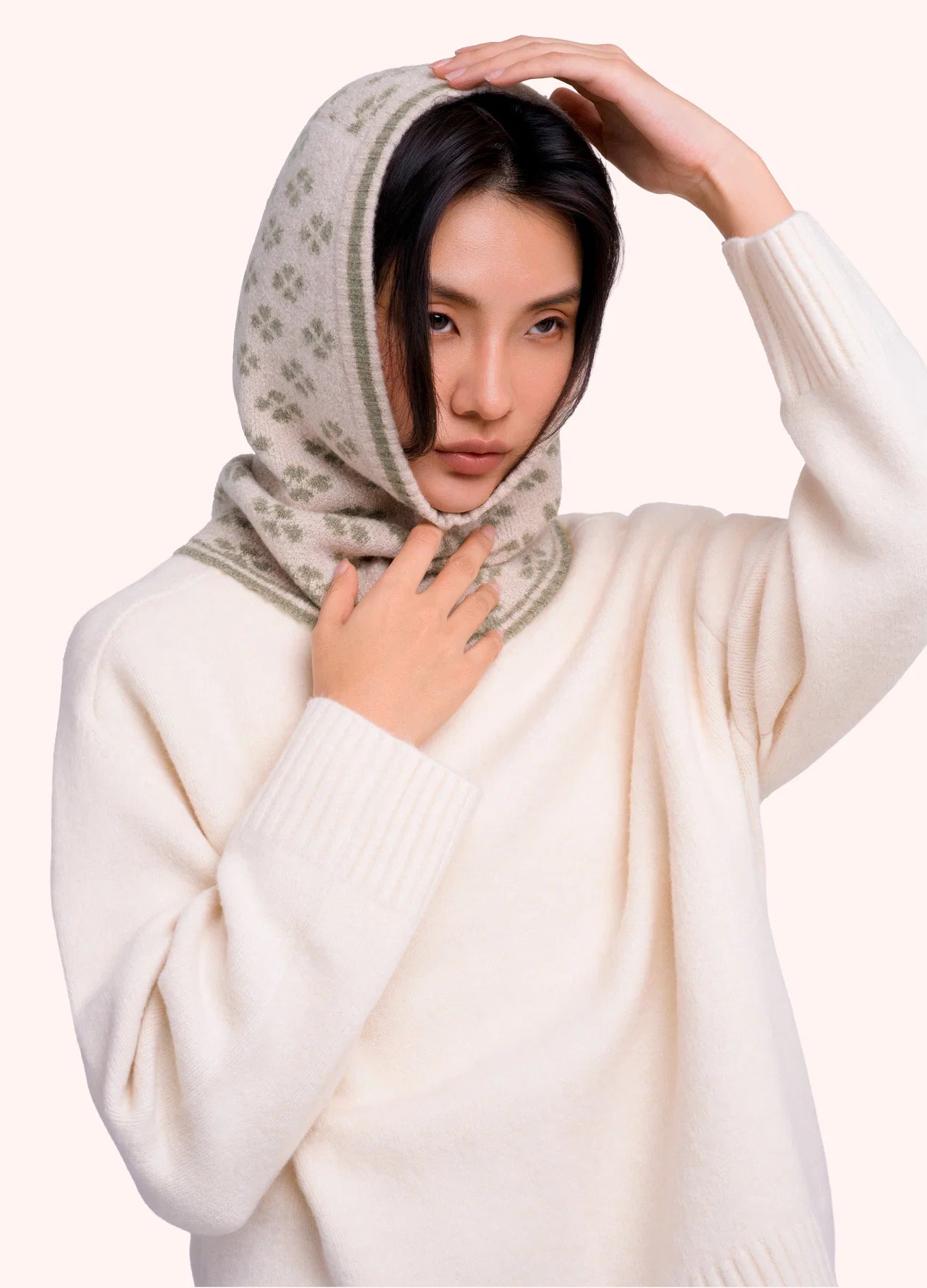 Powder AW26 Roxy Snood in Cream/Moss