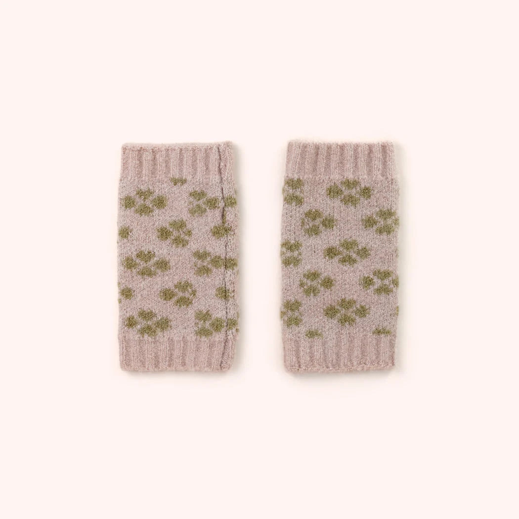 Powder AW26 Roxy Wrist Warmers in Cream/Moss