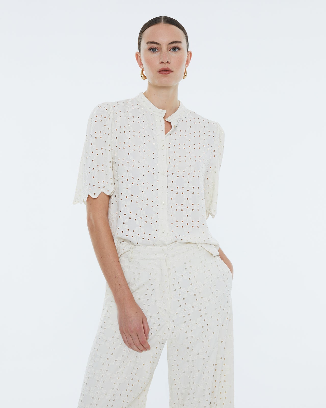 AndamAndam Camisa Buttoned ShirtClothingCrema - Blue Water Clothing