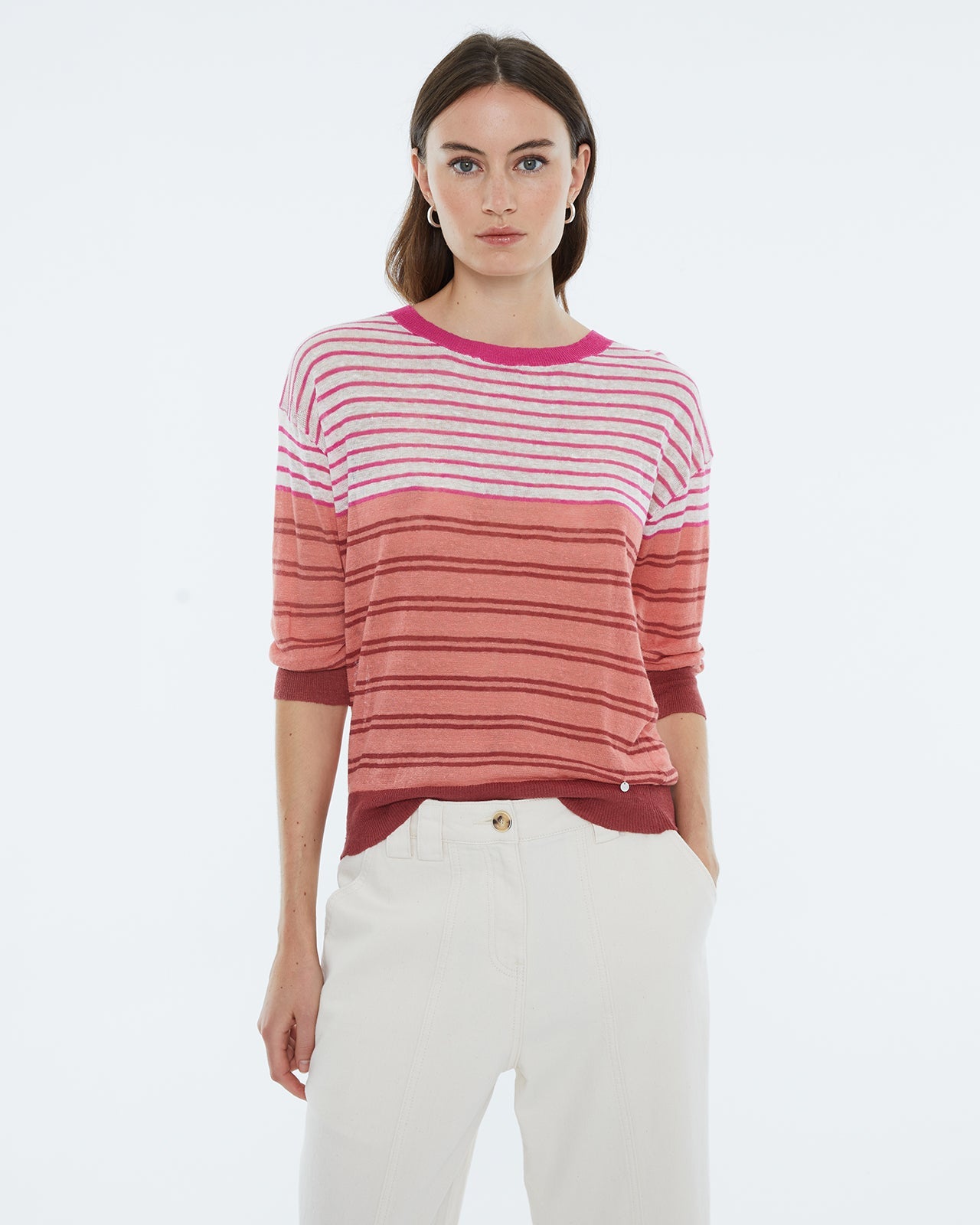 AndamAndam Jersey Tri colour TopClothingRosa - Blue Water Clothing