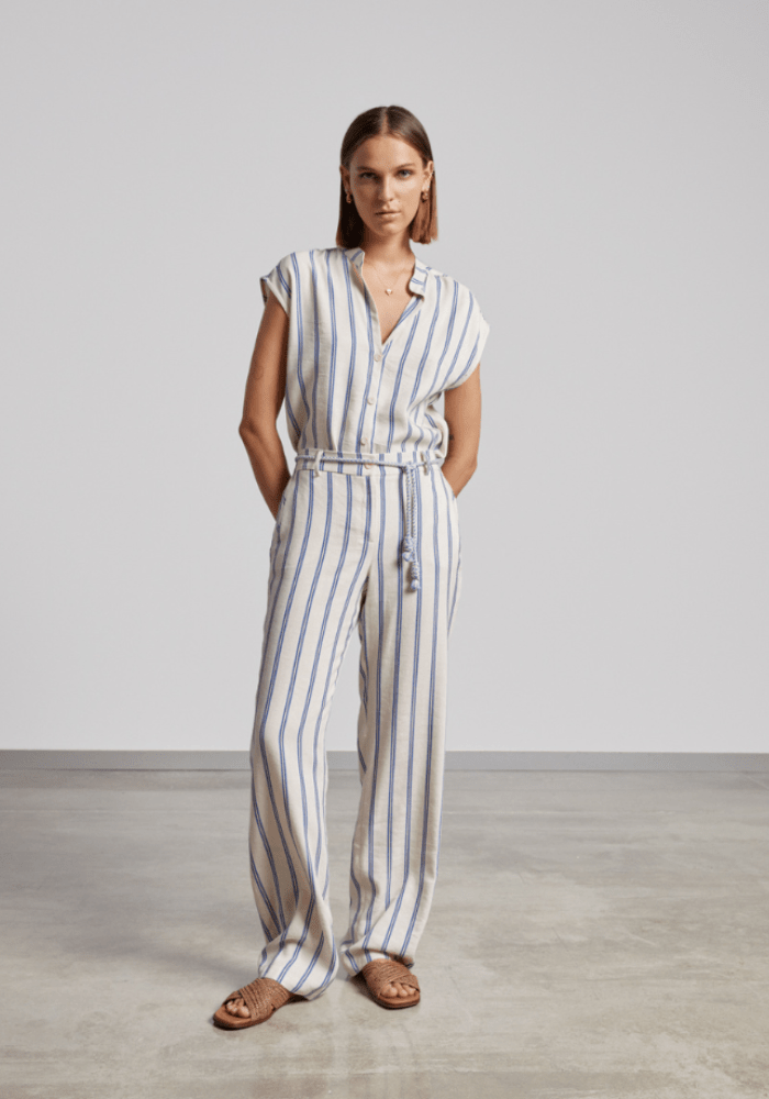 Andam Stripe Linen Shirt - Blue Water Clothing
