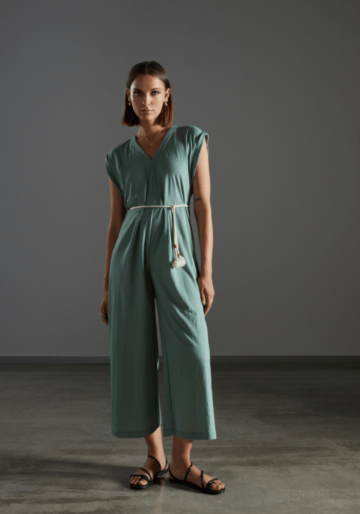 AndamAndam Wide Leg Jumpsuit GreenJumpsuitsGreen - Blue Water Clothing