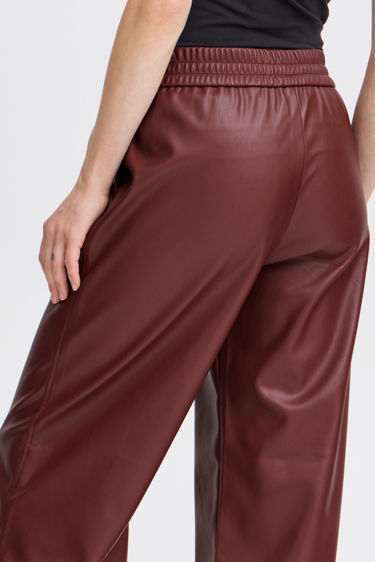 b.youngB Young Daja Leather look Jogger PantsClothingHot chocolate - Blue Water Clothing