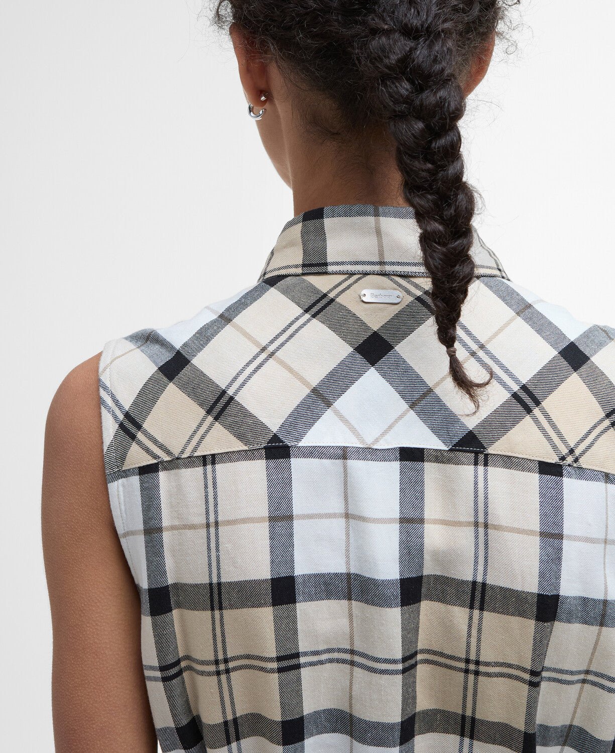 BarbourBarbour Agnes Midi DressClothingSafari Tartan - Blue Water Clothing