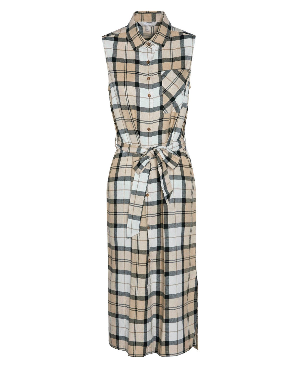 BarbourBarbour Agnes Midi DressClothingSafari Tartan - Blue Water Clothing