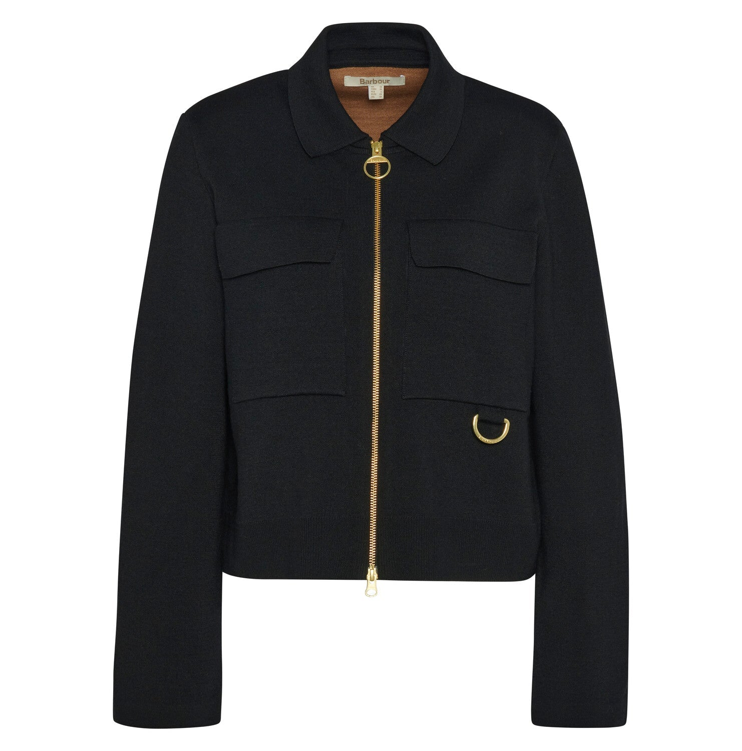 BarbourBarbour - Alma - Knitted - Zip - Through - CardiganClothingBlack/Sand - Blue Water Clothing