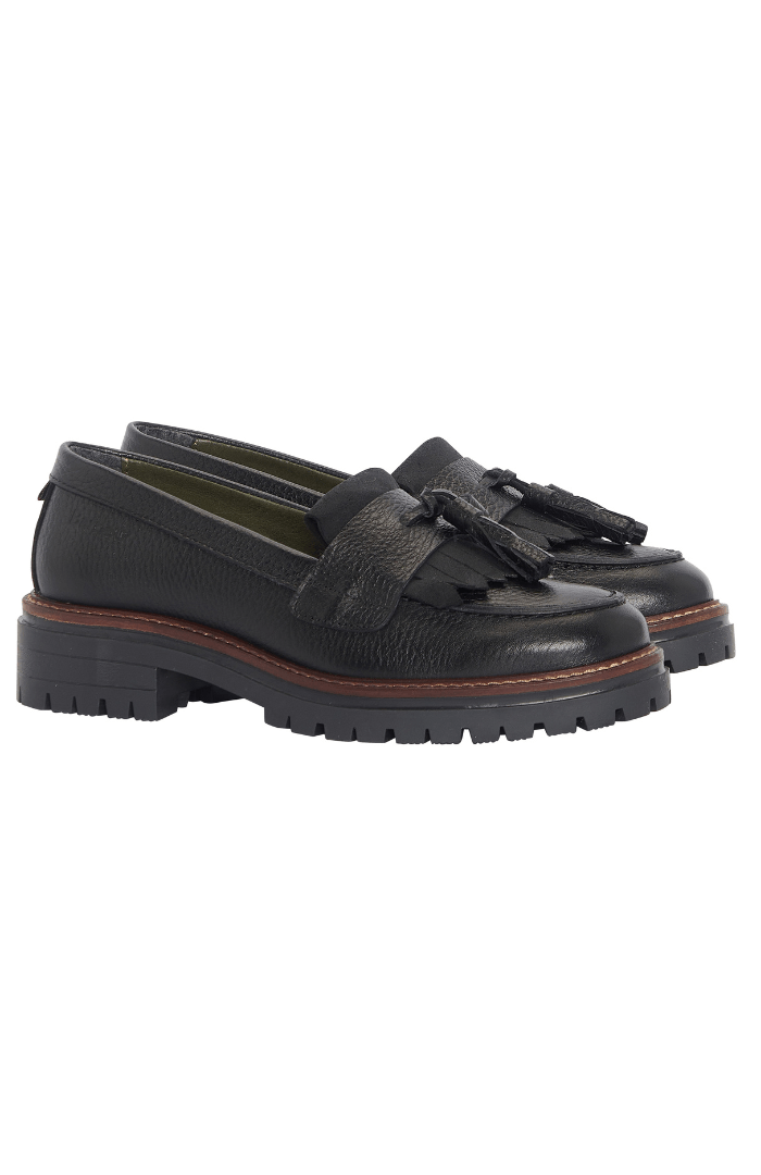 BarbourBarbour Dolores Tassel Trim LoaferfootwearBlack - Blue Water Clothing
