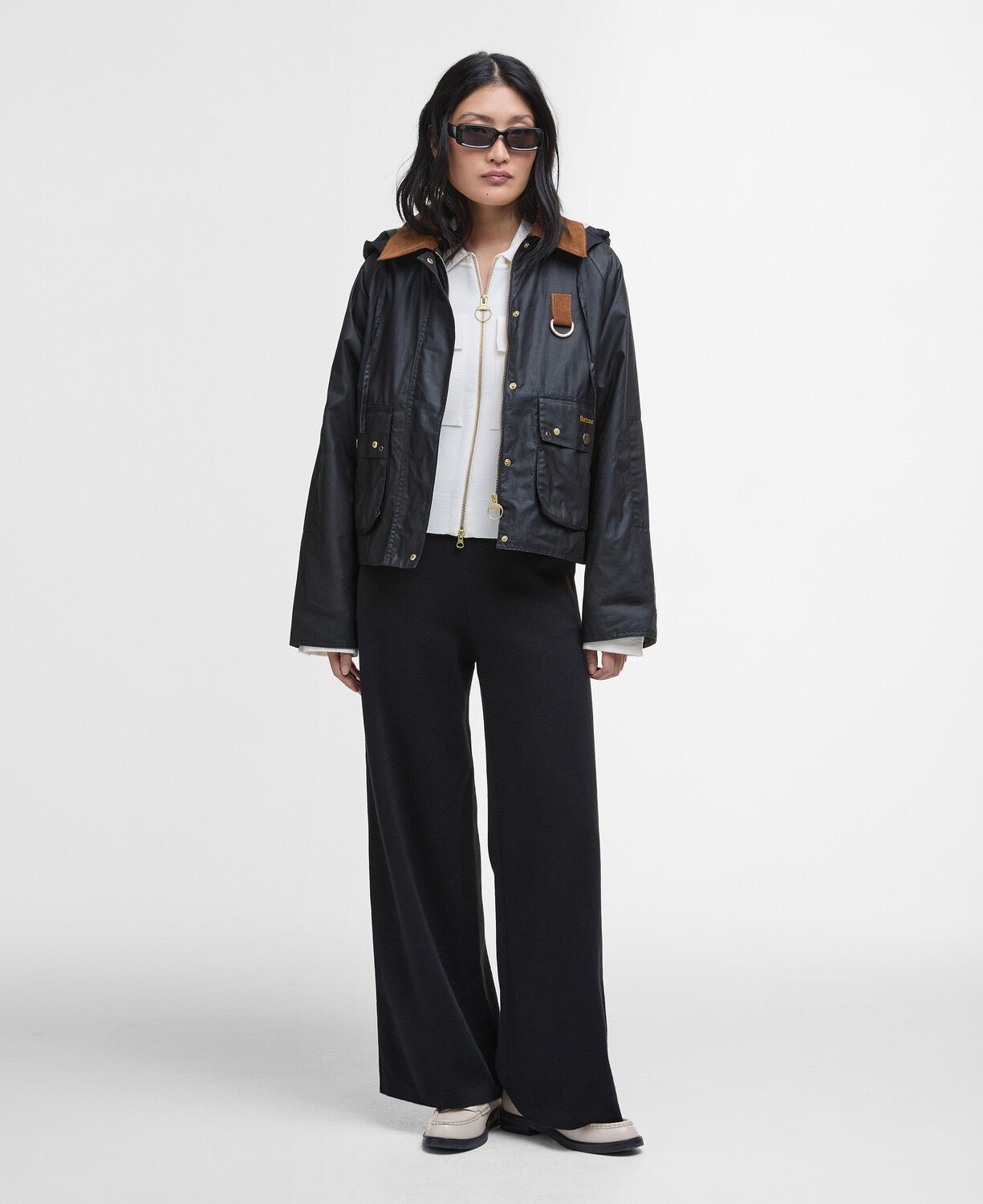 BarbourBarbour Erma Wax JacketClothingBlack/Ancient - Blue Water Clothing