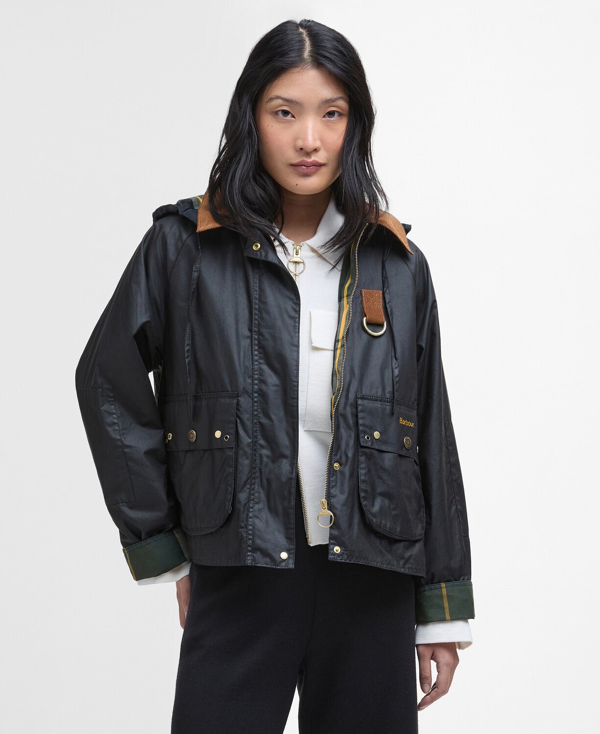 BarbourBarbour Erma Wax JacketClothingBlack/Ancient - Blue Water Clothing