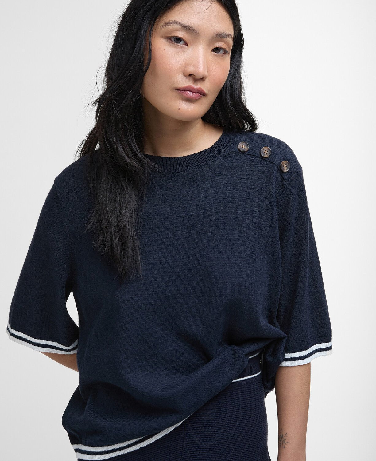 BarbourBarbour Genevieve Knitted JumperClothingDark Navy - Blue Water Clothing