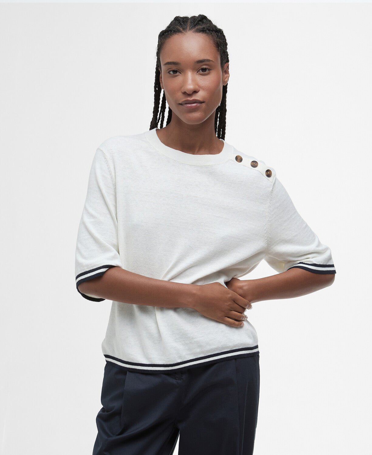 BarbourBarbour Genevieve Knitted JumperClothingCloud - Blue Water Clothing