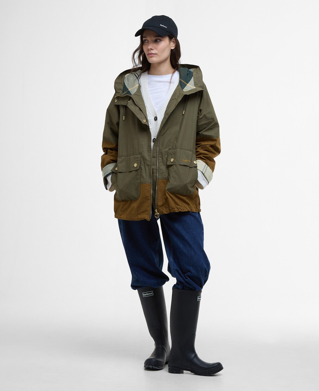 BarbourBarbour Hayley Showerproof JacketClothingDusky Green/Breen/Ancient Tartan - Blue Water Clothing