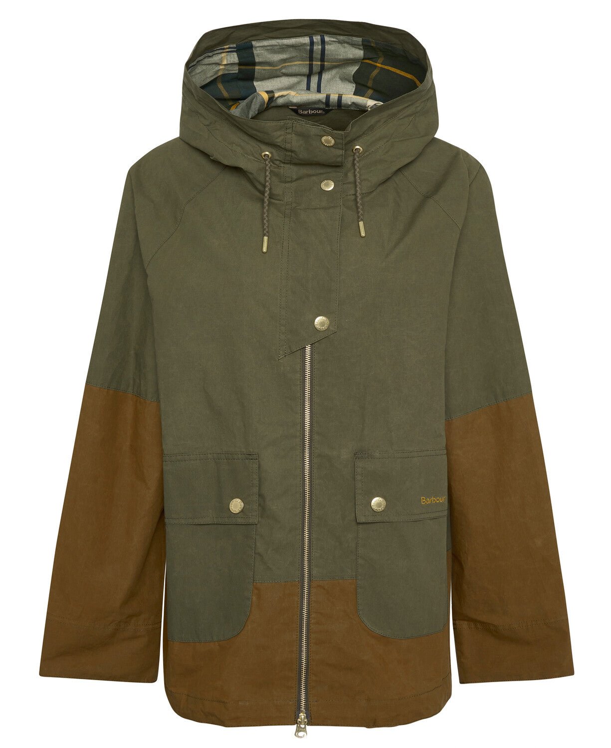 BarbourBarbour Hayley Showerproof JacketClothingDusky Green/Breen/Ancient Tartan - Blue Water Clothing