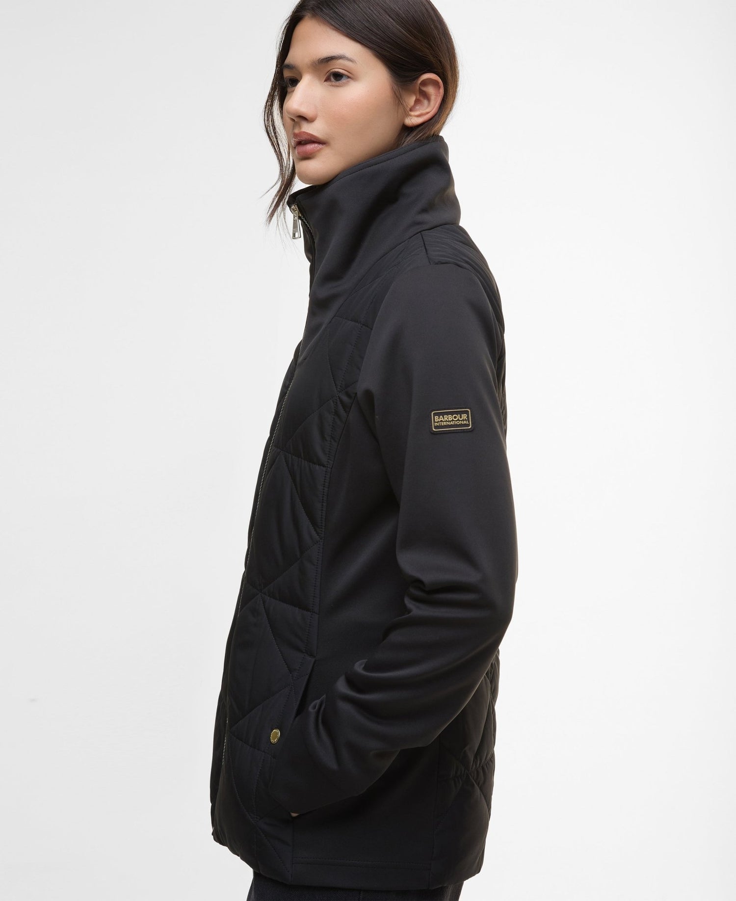 BarbourBarbour International Kya Quilted Sweat BlackClothingBlack - Blue Water Clothing