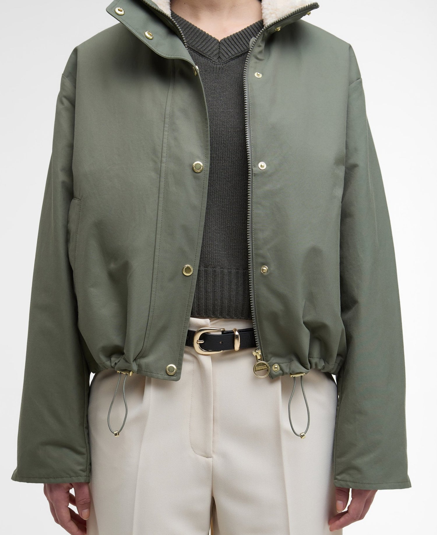 BarbourBarbour International Luanda 3 In 1 Showerproof Jacket KhakiClothingKhaki - Blue Water Clothing