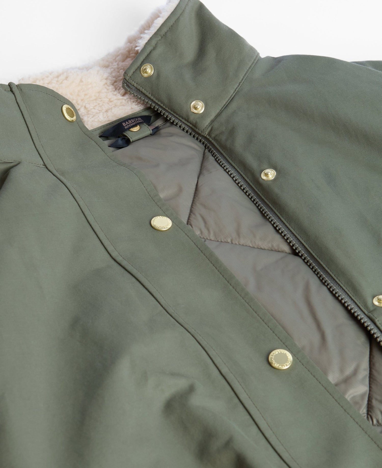 BarbourBarbour International Luanda 3 In 1 Showerproof Jacket KhakiClothingKhaki - Blue Water Clothing