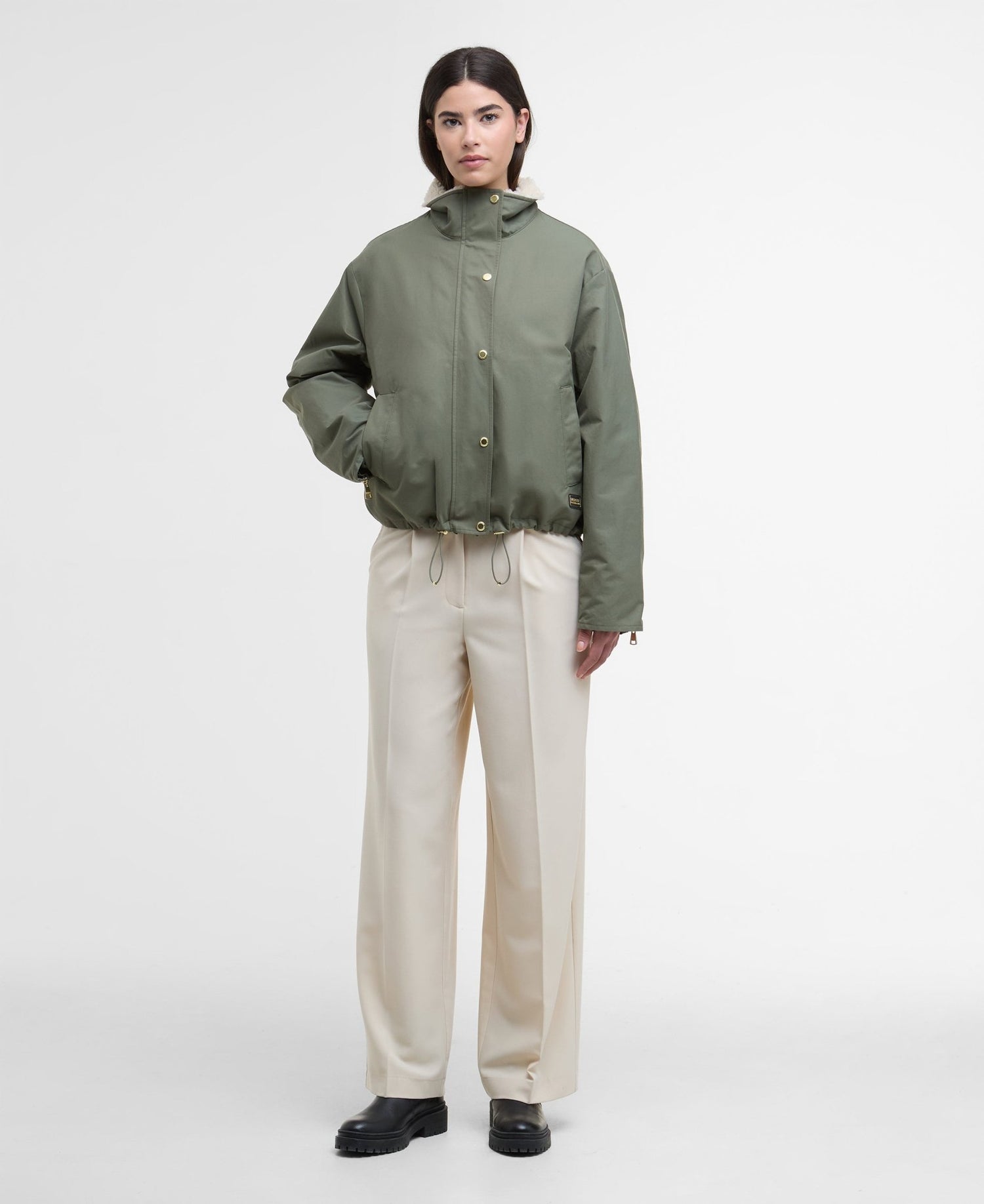 BarbourBarbour International Luanda 3 In 1 Showerproof Jacket KhakiClothingKhaki - Blue Water Clothing