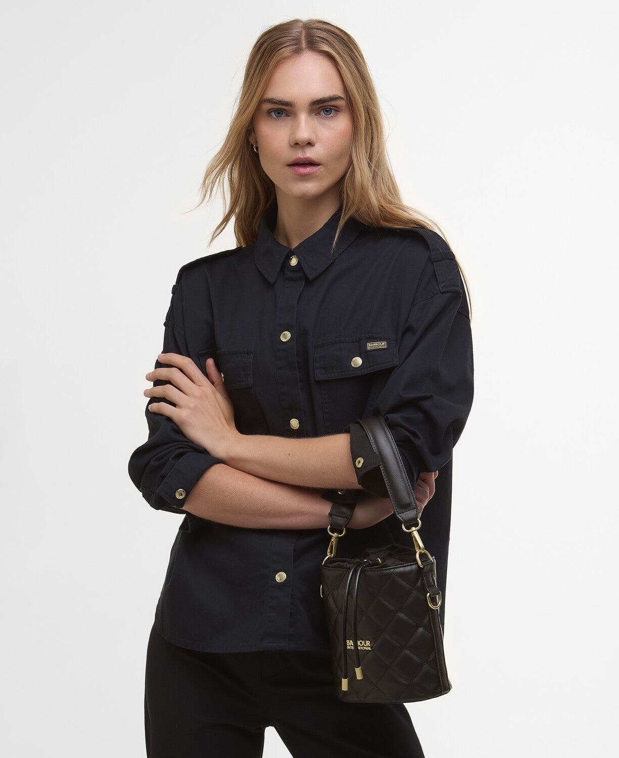 Barbour International Quilted Mini Balham Tote Bag - Blue Water Clothing