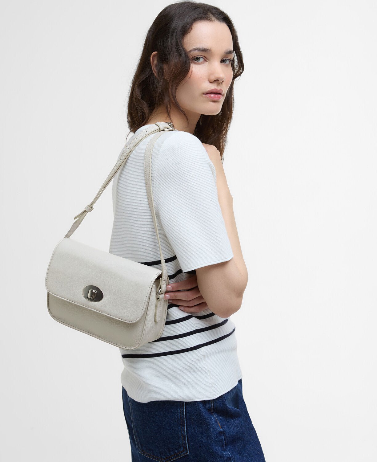 Barbour Isla Leather Crossbody Bag - Blue Water Clothing