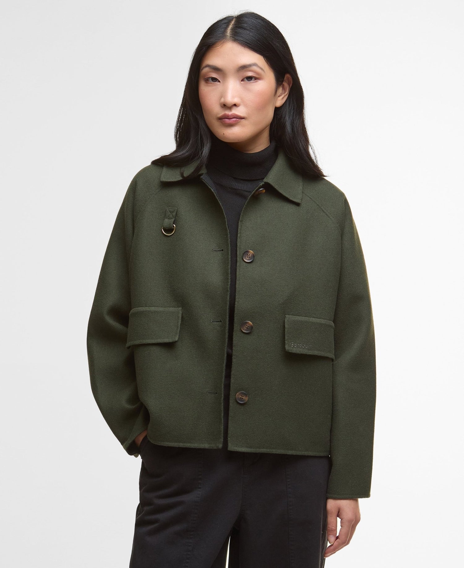 BarbourBarbour Leonie Overshirt OliveClothingOlive - Blue Water Clothing