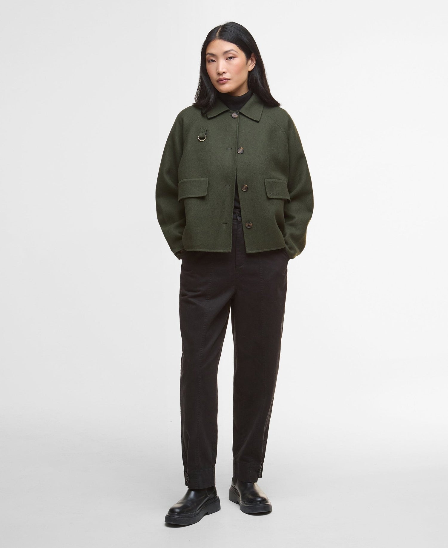 BarbourBarbour Leonie Overshirt OliveClothingOlive - Blue Water Clothing
