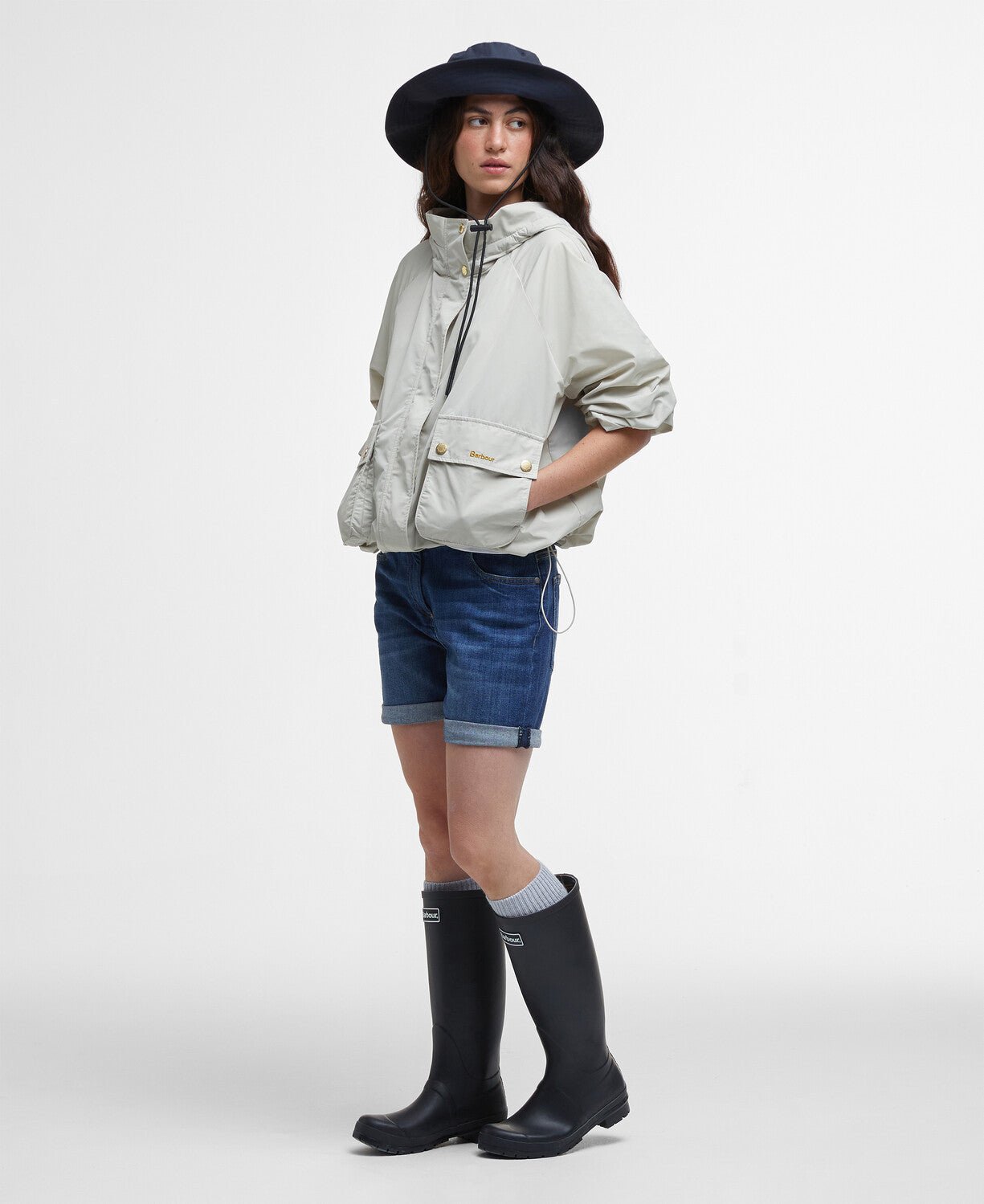 BarbourBarbour Mae Showerproof JacketClothingStone/Ancient - Blue Water Clothing