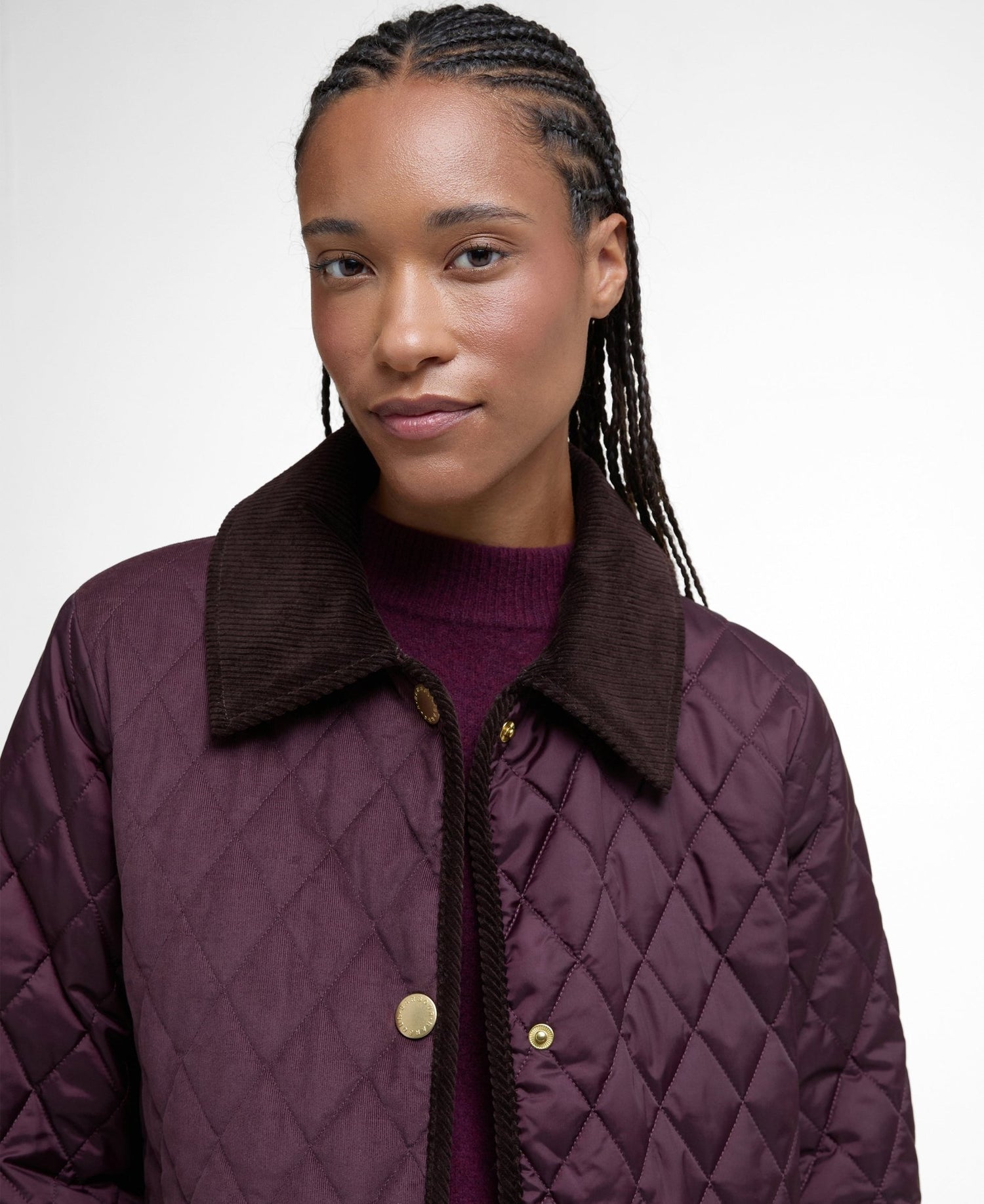 BarbourBarbour Marla Quilted Jacket Black Cherry/Dark Brown/Muted TartanClothingBlack Cherry - Blue Water Clothing