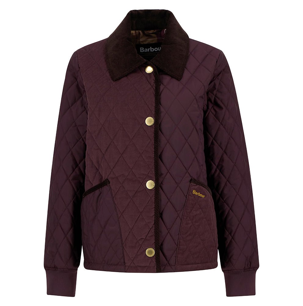 BarbourBarbour Marla Quilted Jacket Black Cherry/Dark Brown/Muted TartanClothingBlack Cherry - Blue Water Clothing