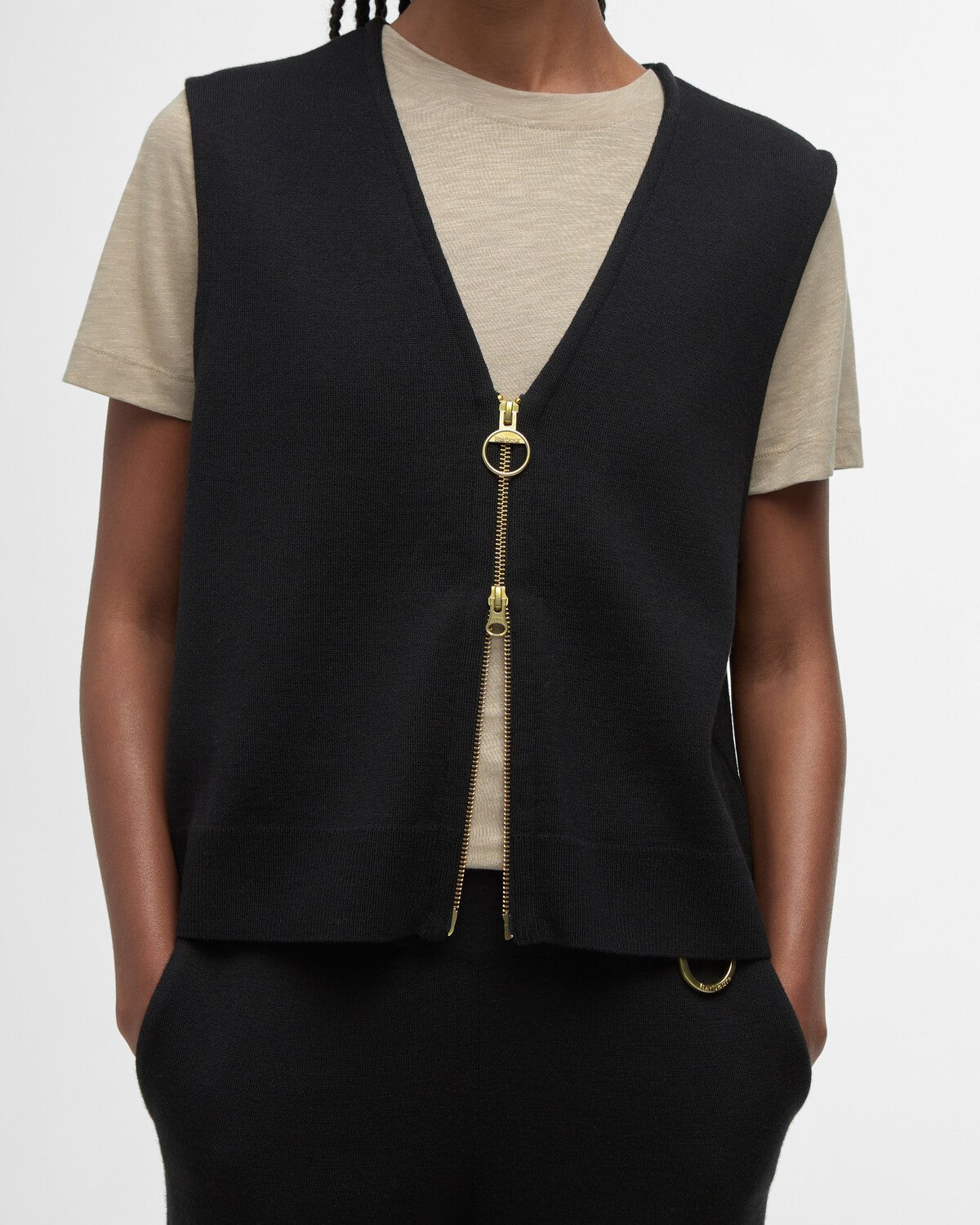 BarbourBarbour Maya Sleeveless Zip Through TankClothingBlack - Blue Water Clothing